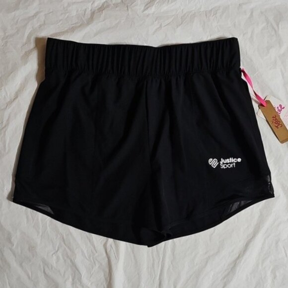 Justice Girls Mesh Detail Running Short, Size XLP 16P/18P Black New - Picture 1 of 14